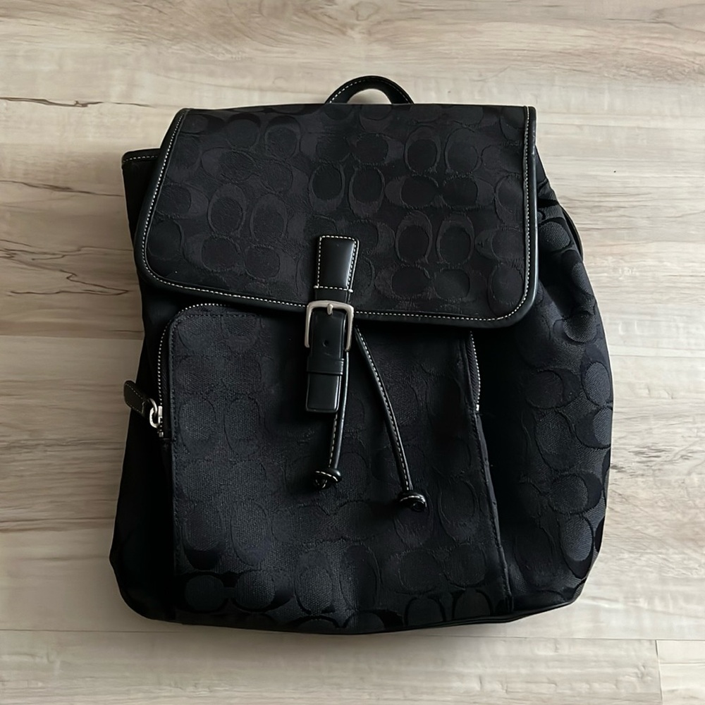 Coach canvas backpack purse